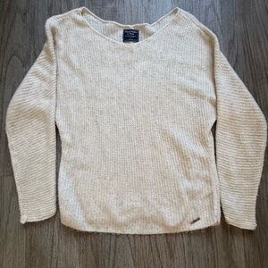 Abercrombie & Fitch Cream Knit Crewneck Sweater